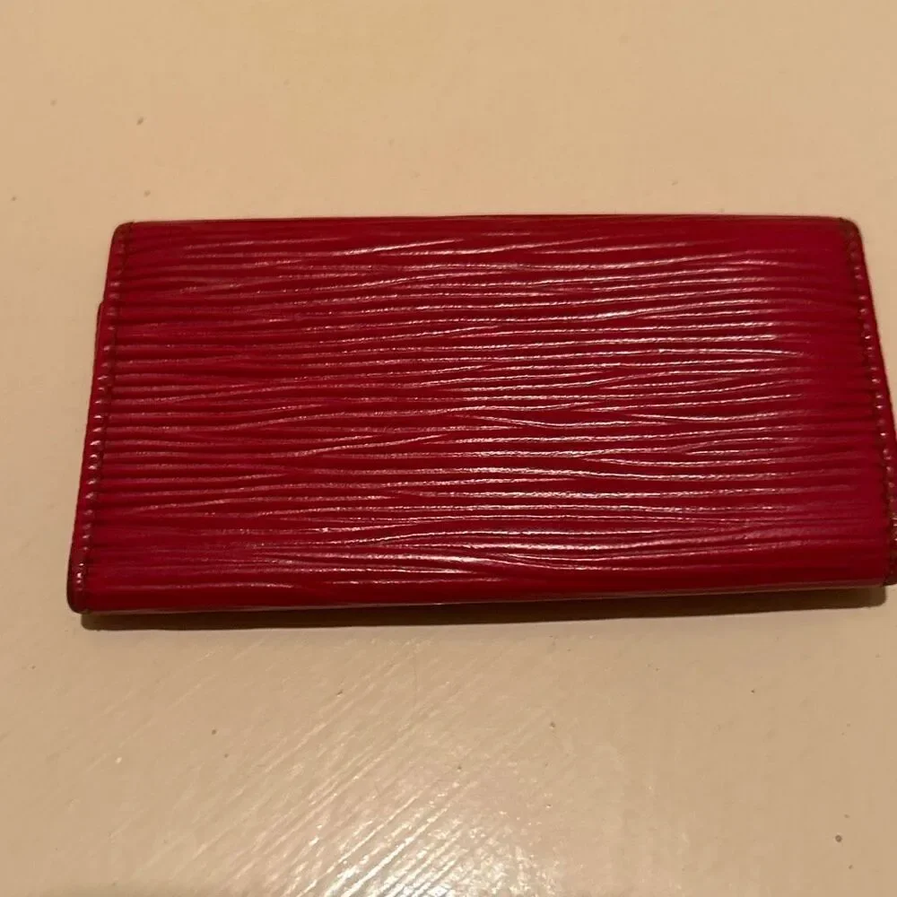 Louis Vuitton Epi Key Holder Case Red Textured 4-Key Organization Travel Luxury